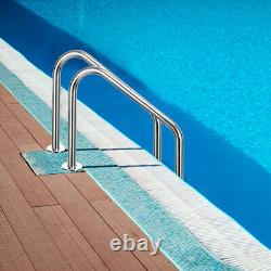 Stainless Steel Swimming Pool Ladder 3-Step Anti-Slip Steps In Ground Handrail
