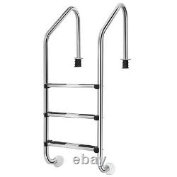 Stainless Steel Swimming Pool Ladder 3-Step Anti-Slip Steps In Ground Handrail