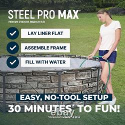 Steel Pro MAX 12' X 30 above Ground Pool, round Metal Frame Outdoor Swimming Po