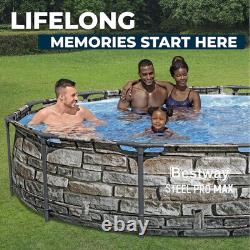 Steel Pro MAX 12' X 30 above Ground Pool, round Metal Frame Outdoor Swimming Po