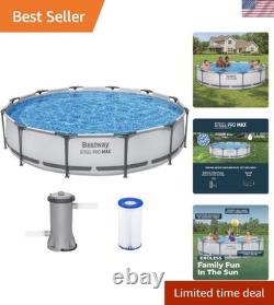 Steel Pro MAX 12' x 30'' Round Above Ground Pool Set with Filter Pump & Liner