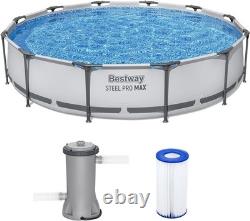 Steel Pro MAX 12' x 30'' Round Above Ground Pool Set with Filter Pump & Liner