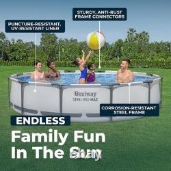 Steel Pro MAX 12' x 30'' Round Above Ground Pool Set with Filter Pump & Liner