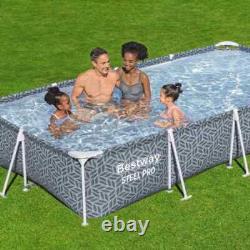 Steel Pro Rectangle Above Ground Swimming Pool Set, 12 ft. X 6 ft. 7 in. X 26 i