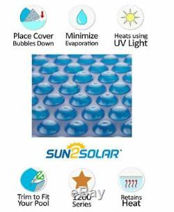 Sun2Solar 12 x 24 Rectangle Blue Swimming Pool Solar Blanket Cover 1200 Series