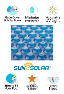 Sun2Solar 16 x 32 Rectangle Blue Swimming Pool Solar Blanket Cover 1600 Series