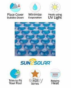 Sun2Solar 16 x 32 Rectangle Blue Swimming Pool Solar Blanket Cover 800 Series