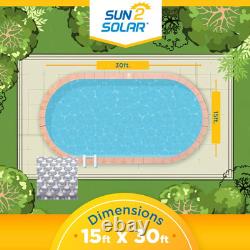 Sun2Solar 1600 Series Clear Oval Swimming Pool Solar Covers (Choose Size)