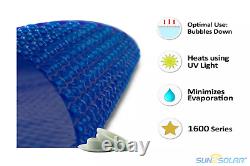 Sun2Solar 1600 Series Rectangle Blue Solar Blanket Swimming Pools with Grommet Kit