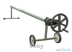Sun2Solar 25' Wide Easy Gear Stainless Steel Swimming Pool Solar Reel with Tubes