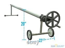 Sun2Solar 25' Wide Easy Gear Stainless Steel Swimming Pool Solar Reel with Tubes