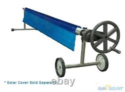 Sun2Solar 25' Wide Easy Gear Stainless Steel Swimming Pool Solar Reel with Tubes