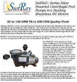 SunRay Solar Inground 120v Pond 1.5HP Swimming Pool Pump DC Brushless Motor