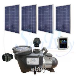 SunRay Solar Swimming Pool Pump In V 4 Panels 120v Pond 1.5HP DC Brushless Motor