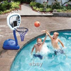 SwimWays Poolside Basketball Hoop & Ball Inground Swimming Pool Water Game Set