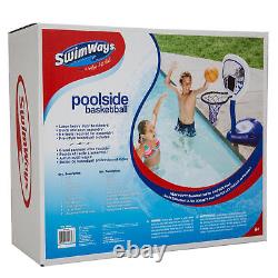 SwimWays Poolside Basketball Hoop & Ball Inground Swimming Pool Water Game Set
