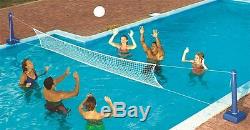 Swimline 9186 Cross Inground Swimming Pool Fun Volleyball Net Game Water Set