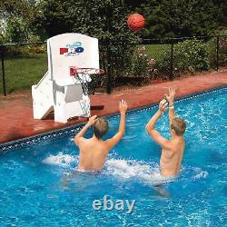 Swimline Super Wide Inground Swimming Pool Basketball Hoop & Volleyball Net