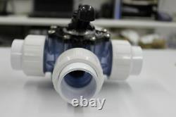 Swimming Pool 3 Way Pvc Diverter Valve With 1.5 Unions Inground Pools