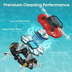 Swimming Pool Cleaner Robot Robotic Vacuum Automatic with Quick Charge Red