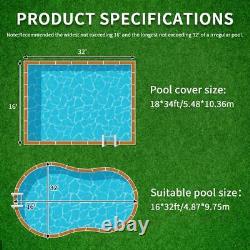 Swimming Pool Cover 16' x 32' Safety Winter Pool Cover for In-Ground Pool Green