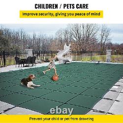 Swimming Pool Cover 16X32 FT Center Step Rectangular Safety Green Winter