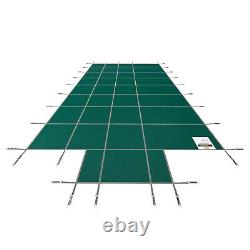 Swimming Pool Cover 16X32 FT Center Step Rectangular Safety Green Winter