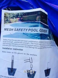 Swimming Pool Cover Rectangular InGround Safety Withstands Mildew `32x18 +