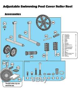 Swimming Pool Cover Reel 21' FT Aluminum Inground Solar Cover With Thermometer