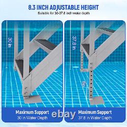 Swimming Pool Dock Ladder 4 Steps Stairs Handrails In-Ground Adjustable Height