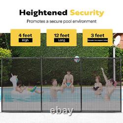 Swimming Pool Fence 4FT x 48FT, 320GSM Teslin Mesh Removable for Inground Pools