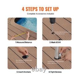 Swimming Pool Handrail 46 x 37 in Inground Stainless Steel Ladder Step Handrail