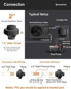 Swimming Pool Heater, Electric Heat Pump 65000BTU for Above Ground Inground Pool