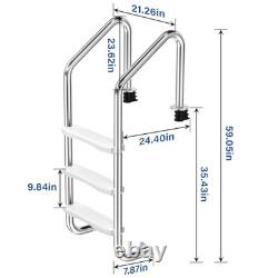 Swimming Pool Ladder for Inground Pools, 3-Step 304 Stainless Steel Pool Stairs