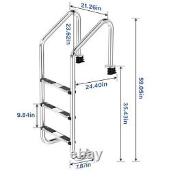 Swimming Pool Ladder for Inground Pools, 3-Step 304 Stainless Steel Pool Stairs