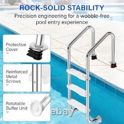 Swimming Pool Ladder for Inground Pools, 3-Step 304 Stainless Steel Pool Stairs