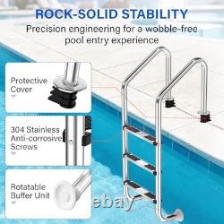 Swimming Pool Ladder for Inground Pools, 3-Step 304 Stainless Steel Pool Stairs