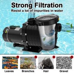 Swimming Pool Pump 1.5HP Energy-Saving Inground Above Ground Filter