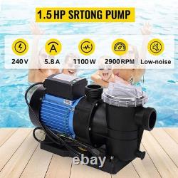 Swimming Pool Pump 1.5HP Pool Pump 240V 6815GPH In/Above Ground Strainer Set
