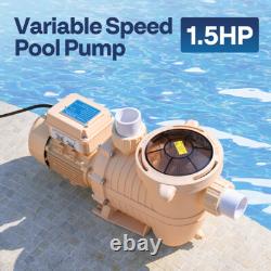 Swimming Pool Pump 1.5HP Variable Speed Self-Priming for In/Above Ground Pools