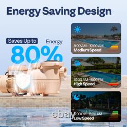 Swimming Pool Pump 1.5HP Variable Speed Self-Priming for In/Above Ground Pools