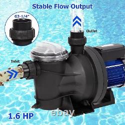 Swimming Pool Pump 1.6 H P 6075 GPM with Filter Basket Pump In/Above Ground