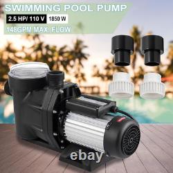 Swimming Pool Pump 2.5HP, 8880 GPH Flow Rate Pool Pump, 1850W In/Above Ground Poo