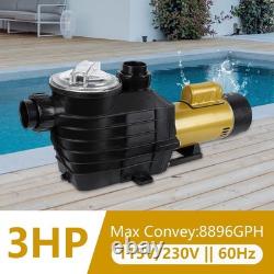 Swimming Pool Pump 3 HP 115V/230V, Double Speed Pumps for Inground Above Grou