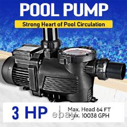 Swimming Pool Pump 3HP Water Inground Water Circulation Self Priming 10038 GPH