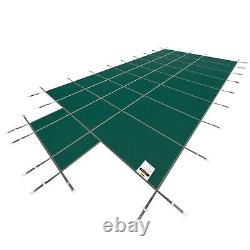 Swimming Pool Safety Cover 16X32 FT Rectangular Winter with4'x8' Center End Steps