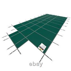 Swimming Pool Safety Cover 18x36FT Safety Pool Cover with4x8FT Center End Steps