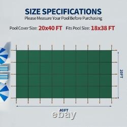 Swimming Pool Safety Cover Fit 18x38FT Rectangular Inground Swimming Pools Green Swimming Pool Safety Cover Fit 18x38FT Rectangular Inground Swimming Pools Green