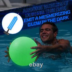 Swimming Pool Volleyball Net Set 2 Balls for Inground Pools with LED Light