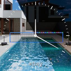 Swimming Pool Volleyball Net Set 2 Balls for Inground Pools with LED Light